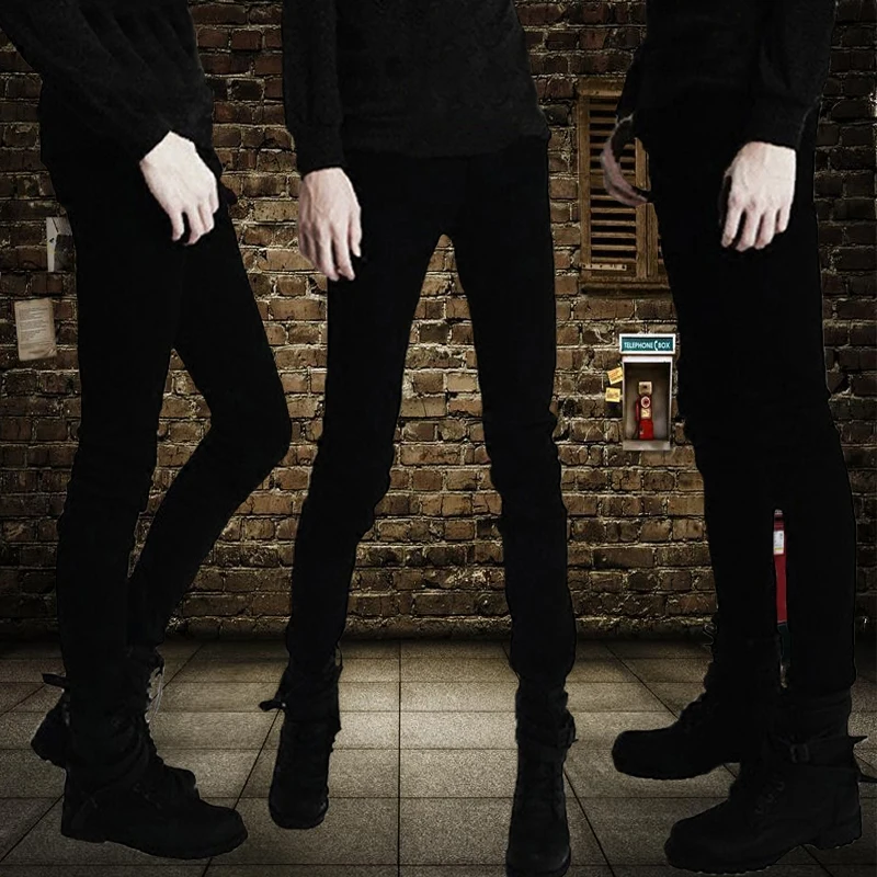 

Elastic Denim Jeans Men's Pure Bla Workwear Welding Auto Repairing Labor Protection Clothes Long Pants for Men