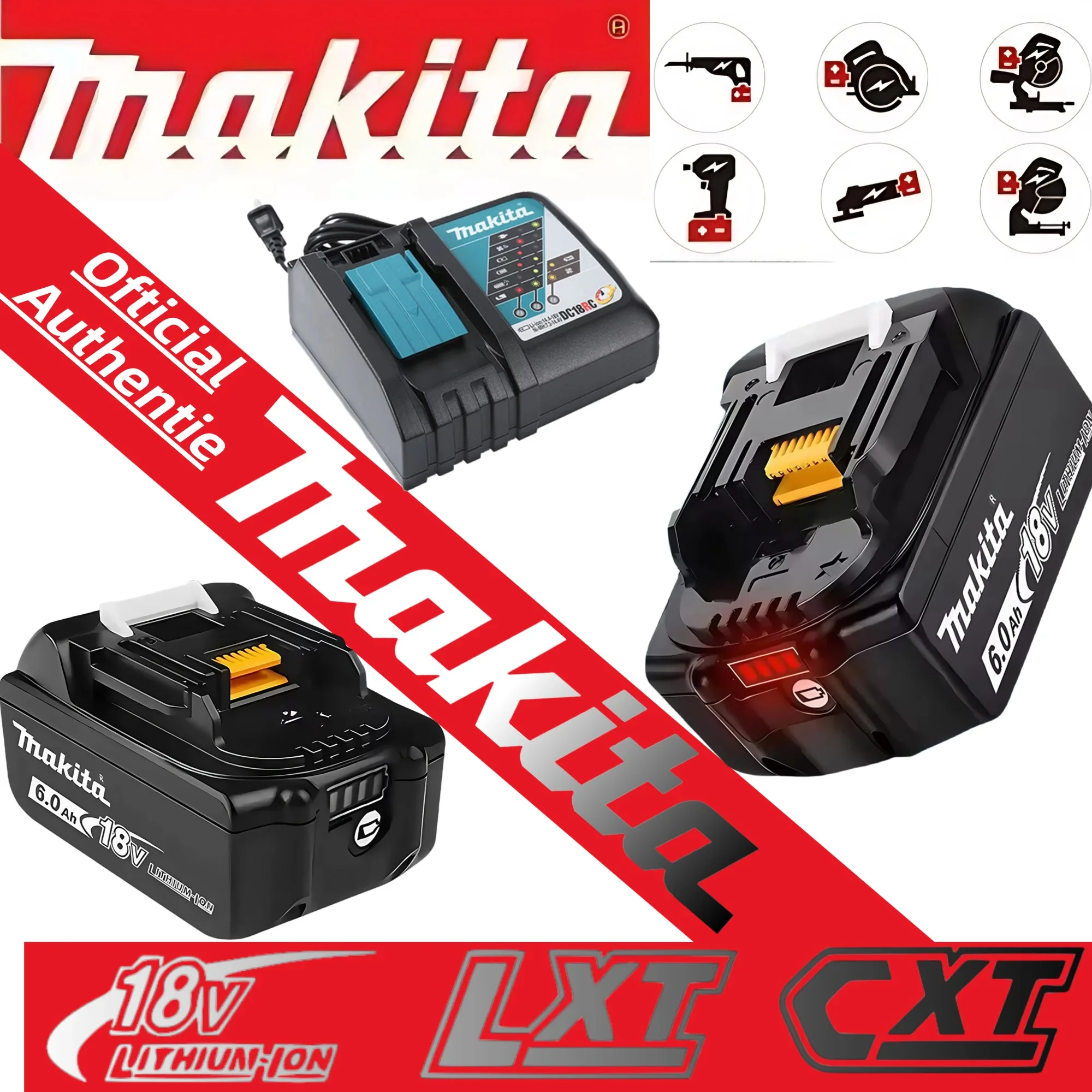 

Makita 18v Battery With Rechargeable Lithium Ion for DDF487 BL1880 BL1860B LXT400 Power Tool Makita 18 v Battery