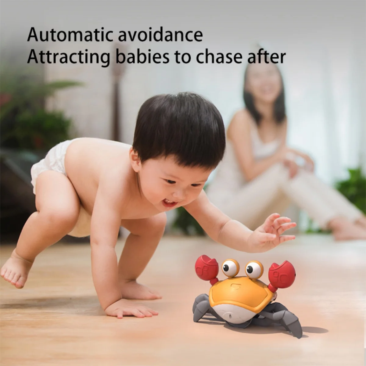 Moving Crab Baby Toy,Tummy Time Toys,Sensing Interactive Walking Dancing Toy for Crawling Baby Induction Crabs,Christmas Gifts