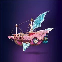 DIY Fantasy Arabian Spaceship 3D Wooden Steampunk Toy Model Building Block Kits Assembly Jigsaw Toy Gift for Kids Adults Gift