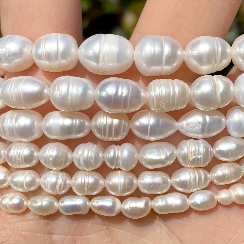 Natürliche Süßwasserperlen Reisperlen Barockperlen 4-11mm Lose Abstandsperlen für Schmuckherstellung DIY Halskette Armband – Detail 3