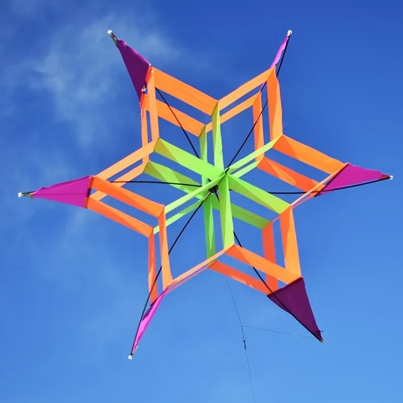 Cometa colorida de flor de loto 3D para niños y adultos, cometas de flores fáciles de volar con línea voladora, juguete al aire libre para Picnic, playa, parque, viajes