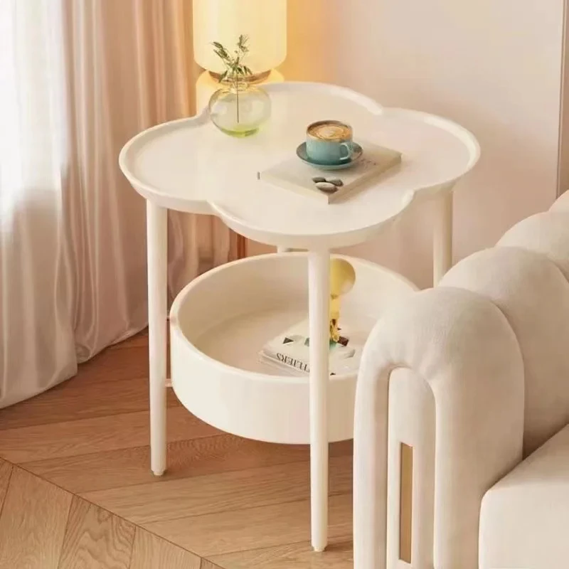 Kremowy styl w kształcie chmurki Sofa stół do sypialni do spania mały okrągły stół nowoczesny prosty balkon półka stolik kawowy 