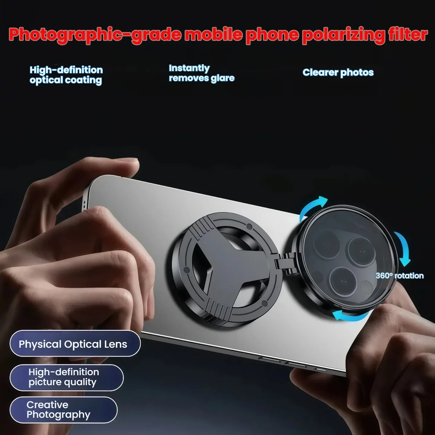 Magnetic Phone CPL Lens Anti Reflection Polarizer Filter Optical Coating for HD Starry Light Night Photography
