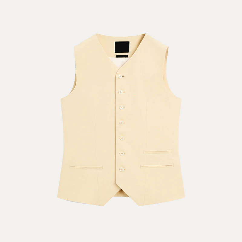

2025 Summer New Women's Suit Vest Commute Sle Light Maturi High nce Personali Commute Sle Single Button V Ne...