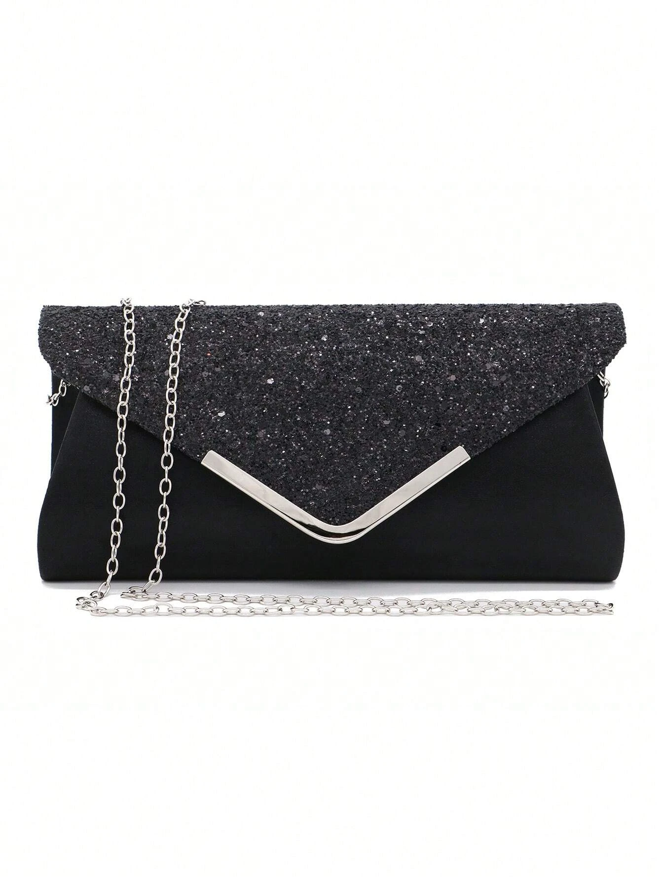 women's luxury elegant glitter diamond evening bag with chain shoulder straps croseebady bag for party