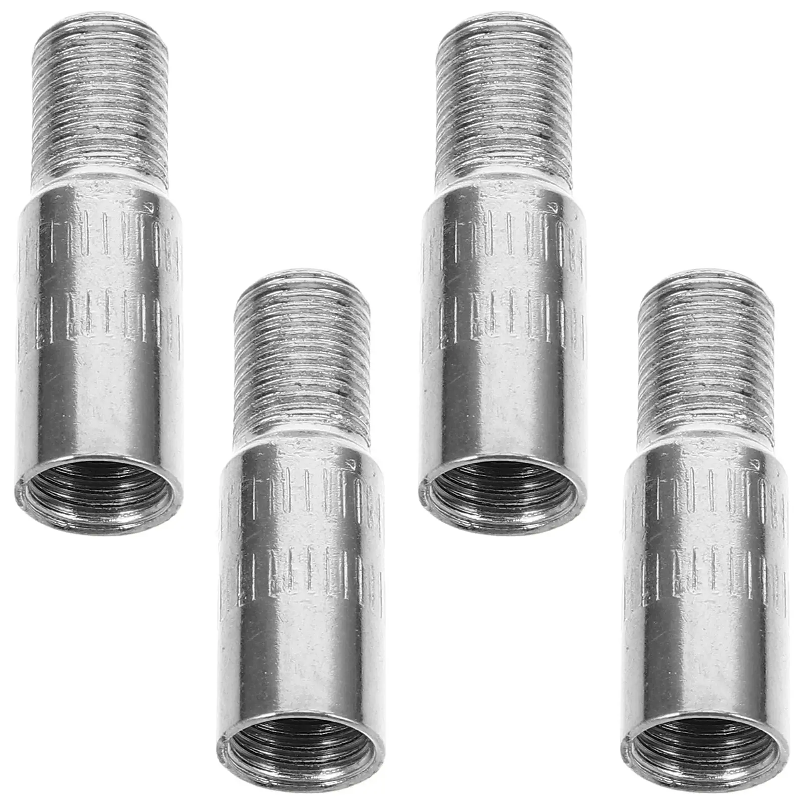

4 Pcs Cars Valve Extension Cap Tire Caps Stem Extender Motorcycle Extensions Silver Auto
