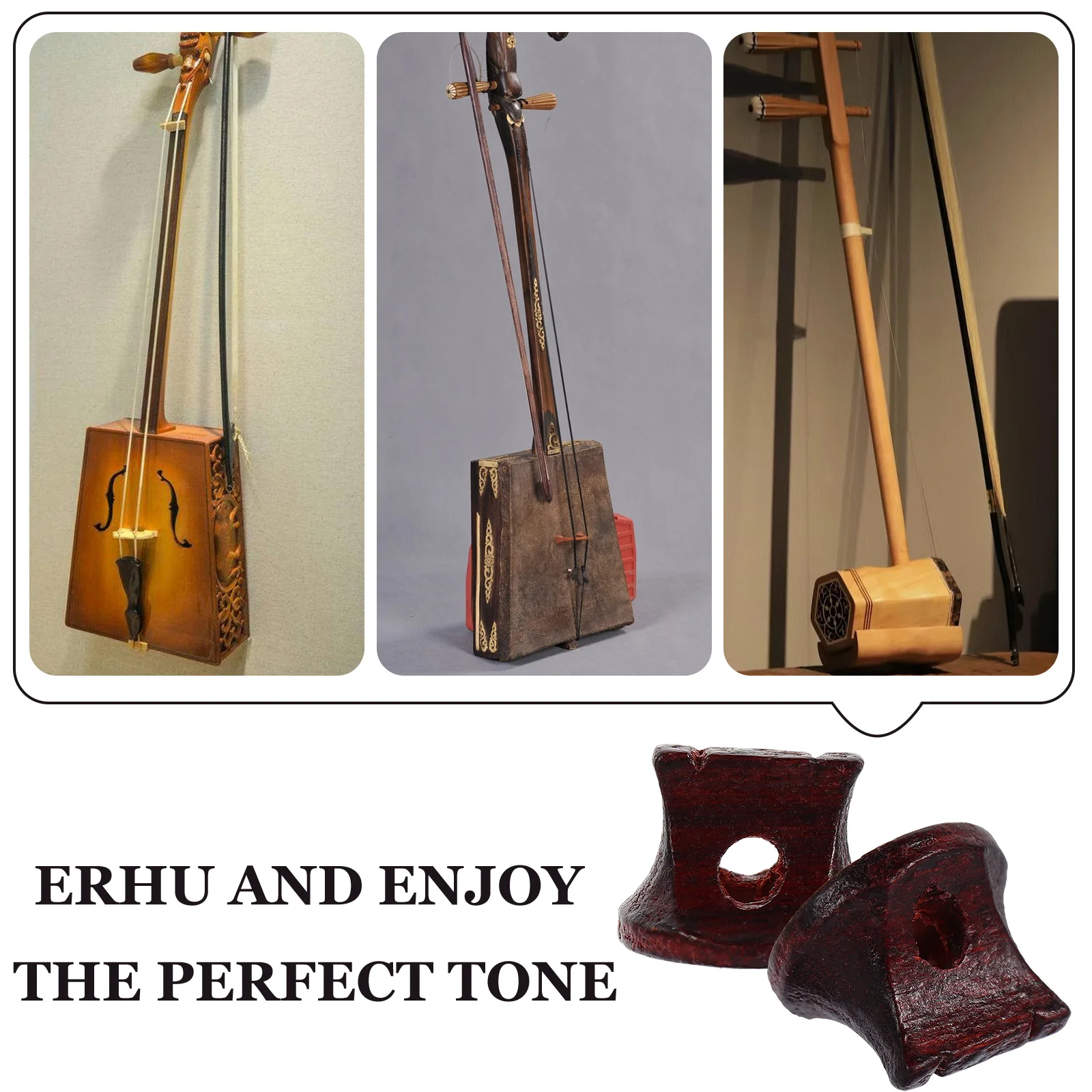 

3 Pcs Erhu Bridges Durable Practical Sandalwood Musical Instrument Chinese Parts Wooden Erhu Code Sound Quality