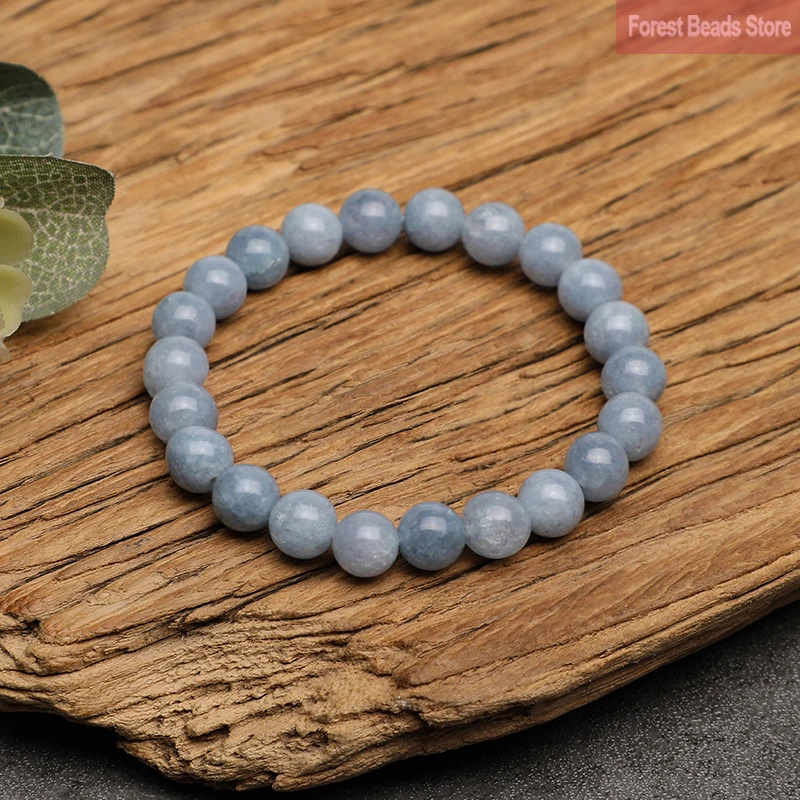 6/8/10/12mm Natural Blue Chalcedony Jasper Jade Bracelets Classic Men Women Buddha Bracelets Minimalist Yoga Meditation Jewelry