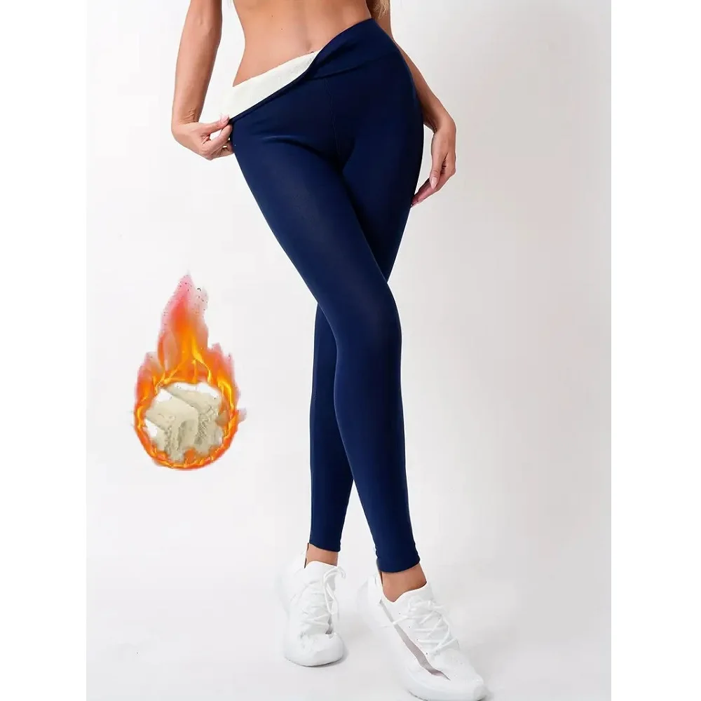 النساء الشتاء الدفء طماق الصوف عالية الخصر تمتد اليوغا طماق السيدات ملابس خارجية رشاقته سروال شكل قلم رصاص