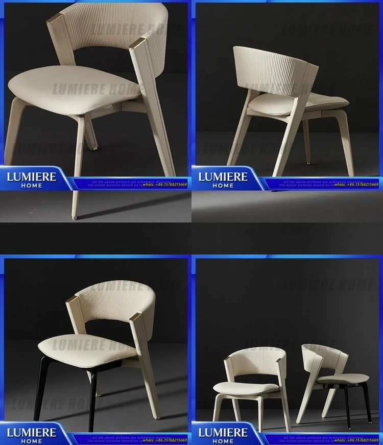 Роскошный обеденный стул из цельного дерева в итальянском стиле, современный минималистичный стул со спинкой для дома, отеля, кафе, кожаный стул премиум-класса для виллы