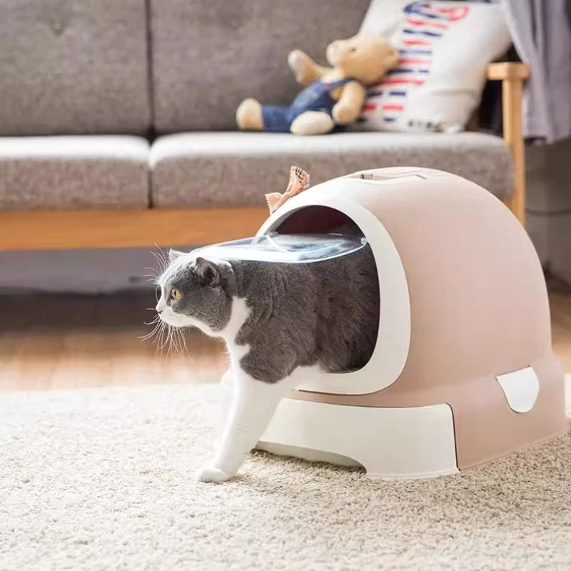 

Plastic cat Litter Box Hiding Closed Toilet cat Litter Box Accessories Castle Self-Cleaning Areneros Para Gatos Household Items