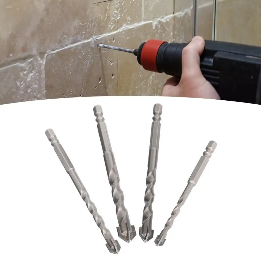 Drill Bit Hex Handle Sharp Drilling Threaded Triangular Tip Drill Bit Multifunctional Masonry Tile Drill Bit Carpentry Tool