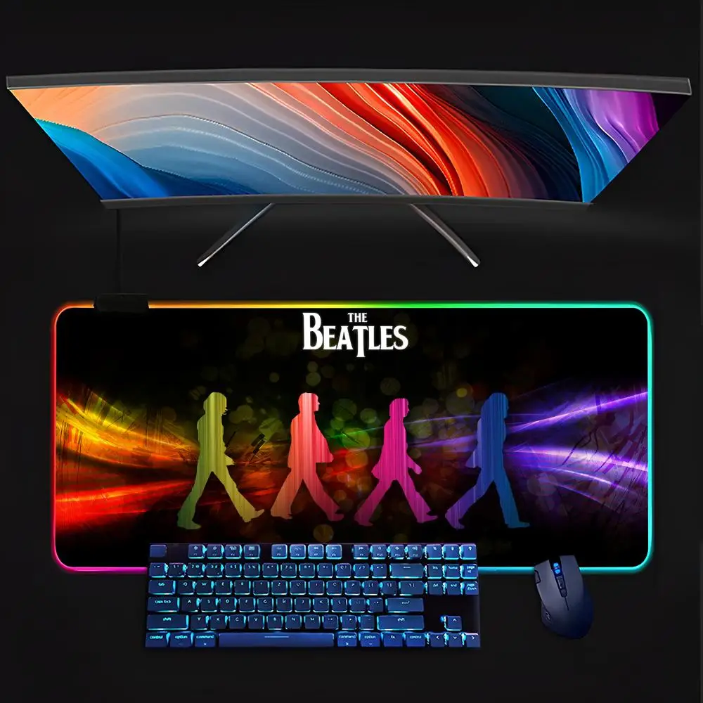 The Beatles  Mouse Pad Keyboard LED RGB Pc Gamer Glowing Rubber mause pad  Cute Cartoon Gaming Computer Boys Girls Friends Holid