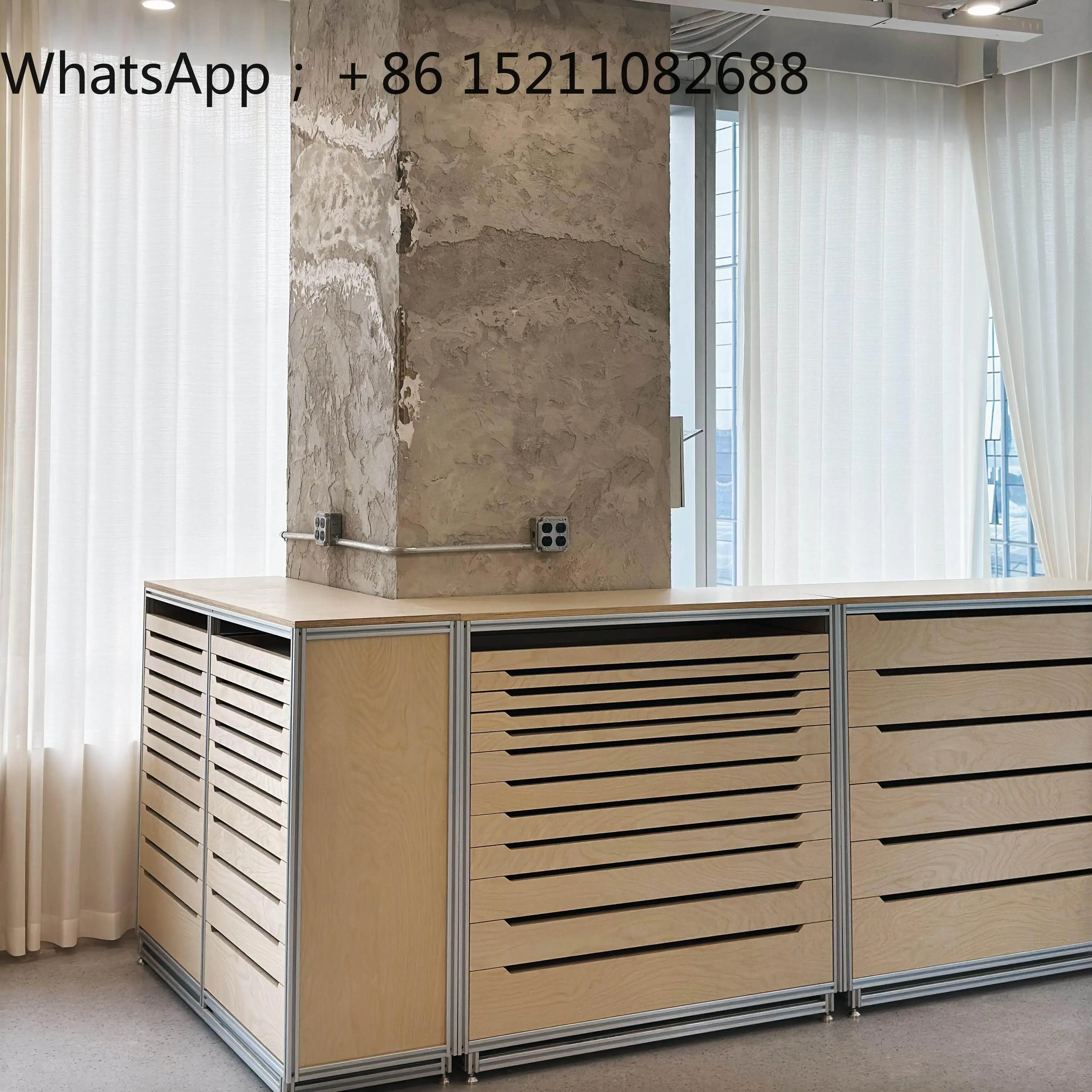 LLY aluminum profile solid wood marine plate nail art display cabinet nail polish storage oil glue floor display cabinet