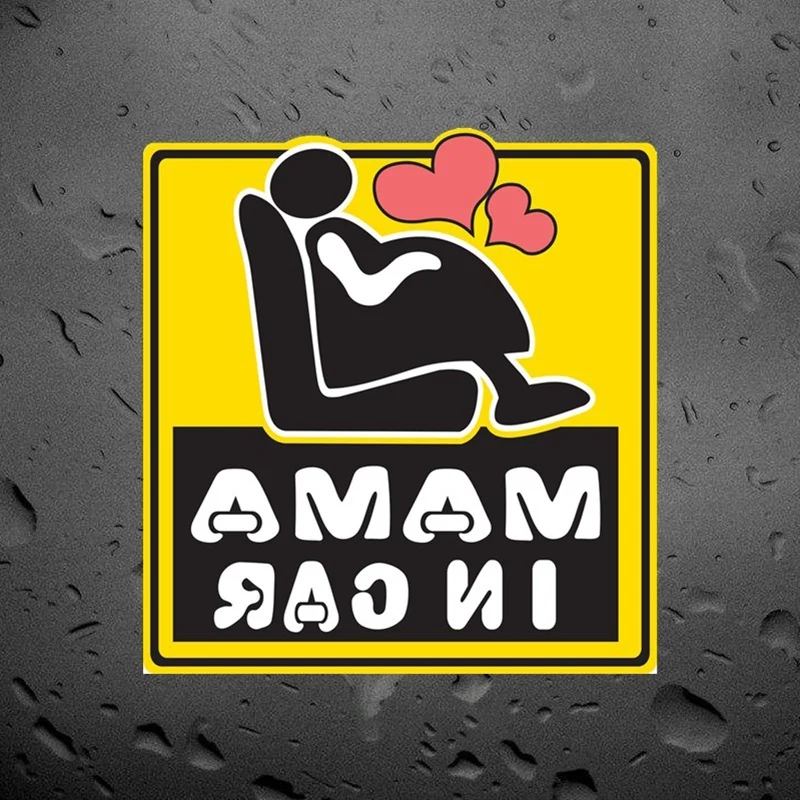 12X12cm MAMA In Car Pregnant On Board Car Sticker PVC Coloful Decals Motorcycle Accessories Sticker-A28K
