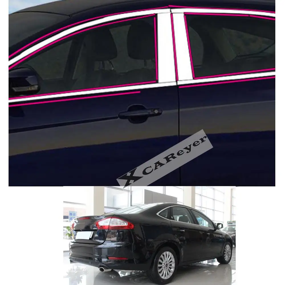 For Ford Mondeo 2011 2012 2013 Car Styling Sticker Garnish Pillar Window Middle Strip Trim Frame Hoods Parts