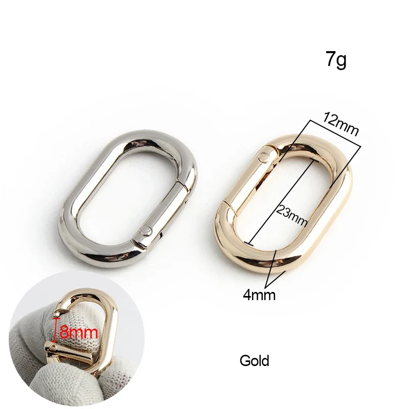 20MM Heart-shaped Metal Oval Spring Buckles For Bags Belt Strap Open Keychain Carabiner Openable Dog Chain Clip Hook Accessories