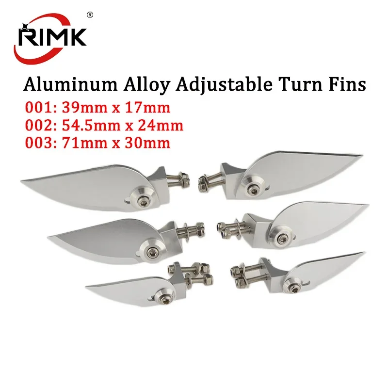 

CNC Aluminum Alloy Turn Fins High Precision Adjustable Turn Fins 39x17mm/ 54.5x24mm/71x30mm Length for RC Boat High Speed Boat