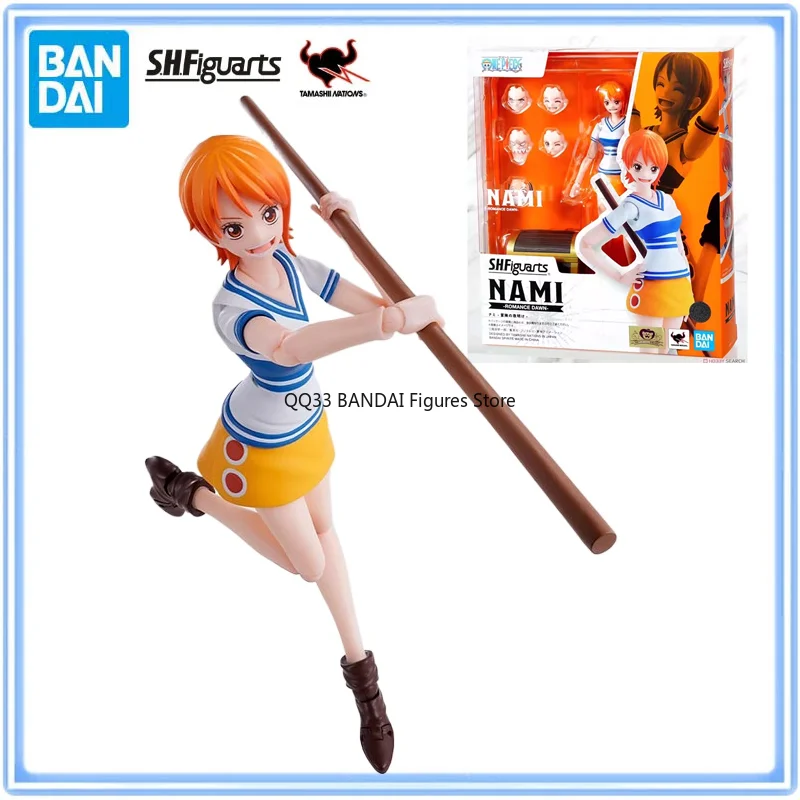 

BANDAI Original S.H.Figuarts ONE PIECE Nami ROMANCE DAWN Anime Action Figure Active Joints Model Collectible Toys