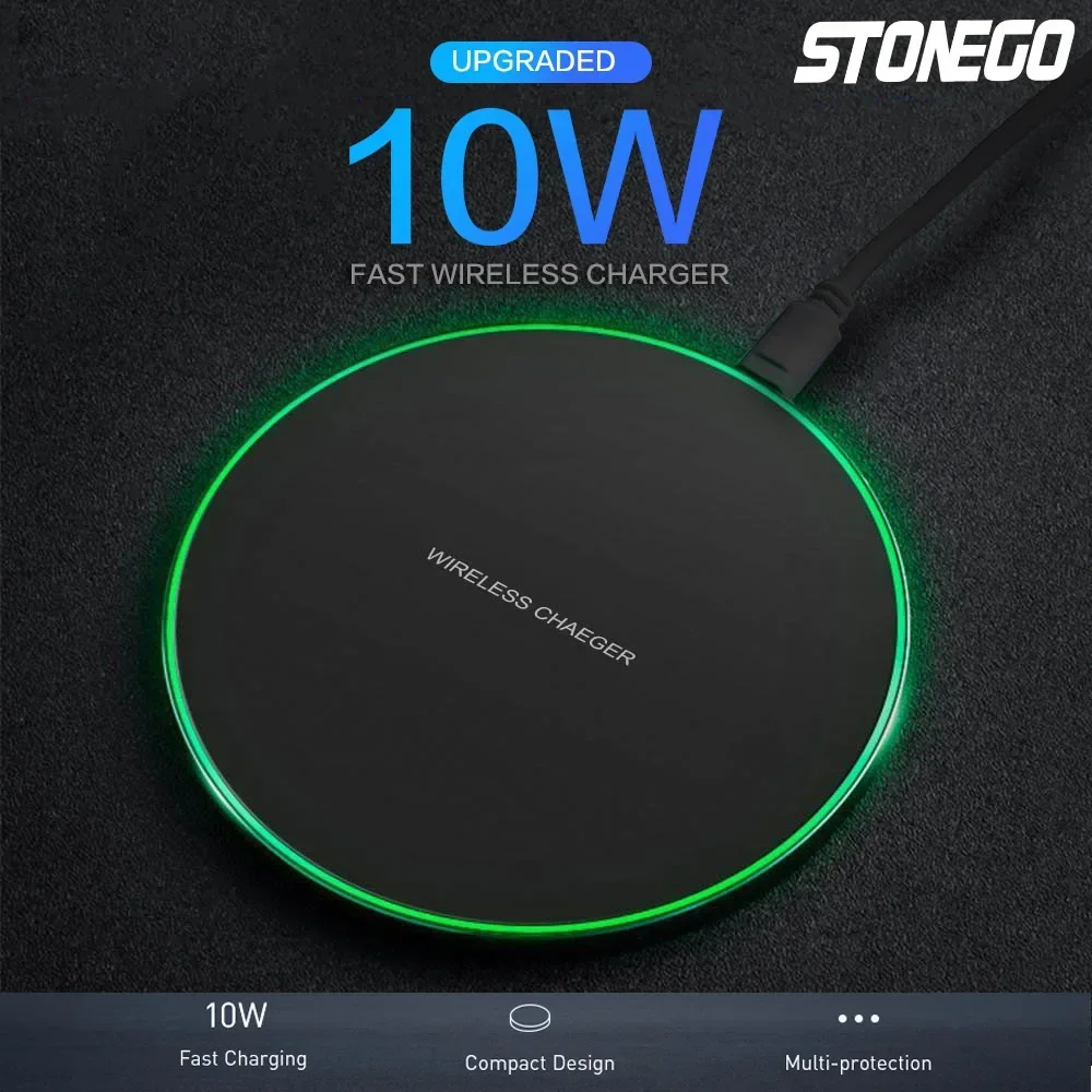 10W Fast Wireless Charging Pad Compatible iPhone 14 13 12 11 Pro XS Max Mini X XR Samsung Xiaomi Huawei