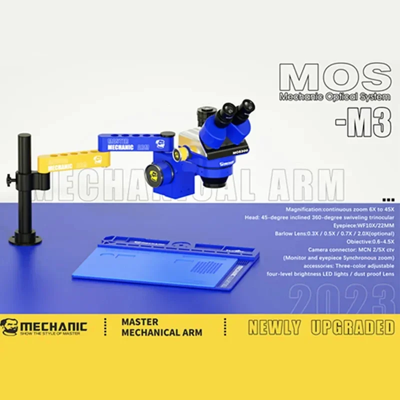 Meccanico M2 M3 microscopio braccio oscillante braccio articolato regolabile morsetto staffa in lega di alluminio per videocamera per microscopio digitale