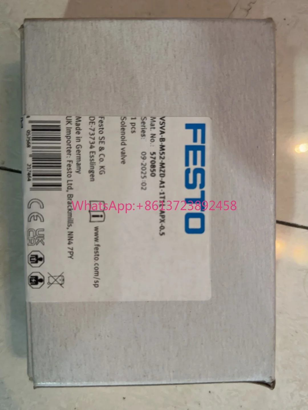 

Germany Festo FESTO solenoid valve 570850 VSVA-B-M52-MZD-A1-1T1L-APX-0