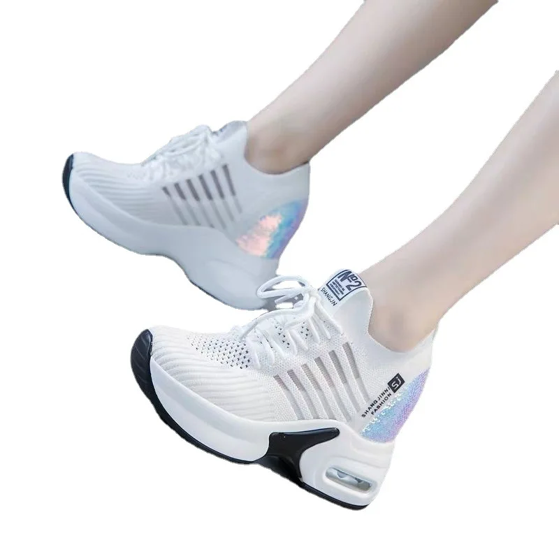 2023 Women Sneakers Summer Autumn High Heels Ladies Casual Shoes Women Wedges platform shoes Female Thick Bottom Trainers