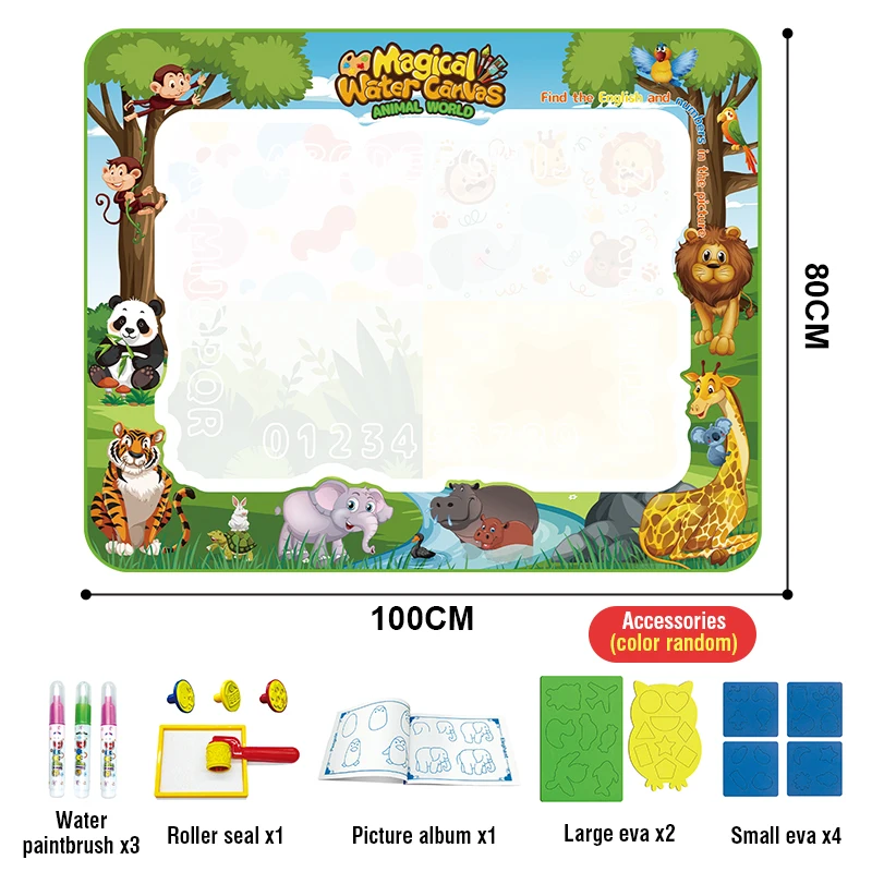 Tapis de dessin à l'eau magique, planche de peinture réutilisable avec stylos, jouets éducatifs Montessori pour enfants, cadeaux de noël du nouvel an