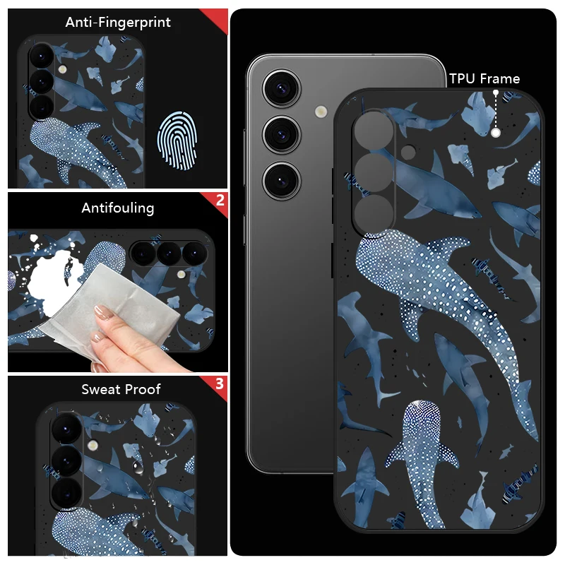 الحوت نمط الحبل الحال بالنسبة لسامسونج غالاكسي A56 A55 A36 A54 A15 A25 A35 A34 A14 A06 A05 A16 5G لينة بولي يوريثان غطاء الهاتف سيليكون