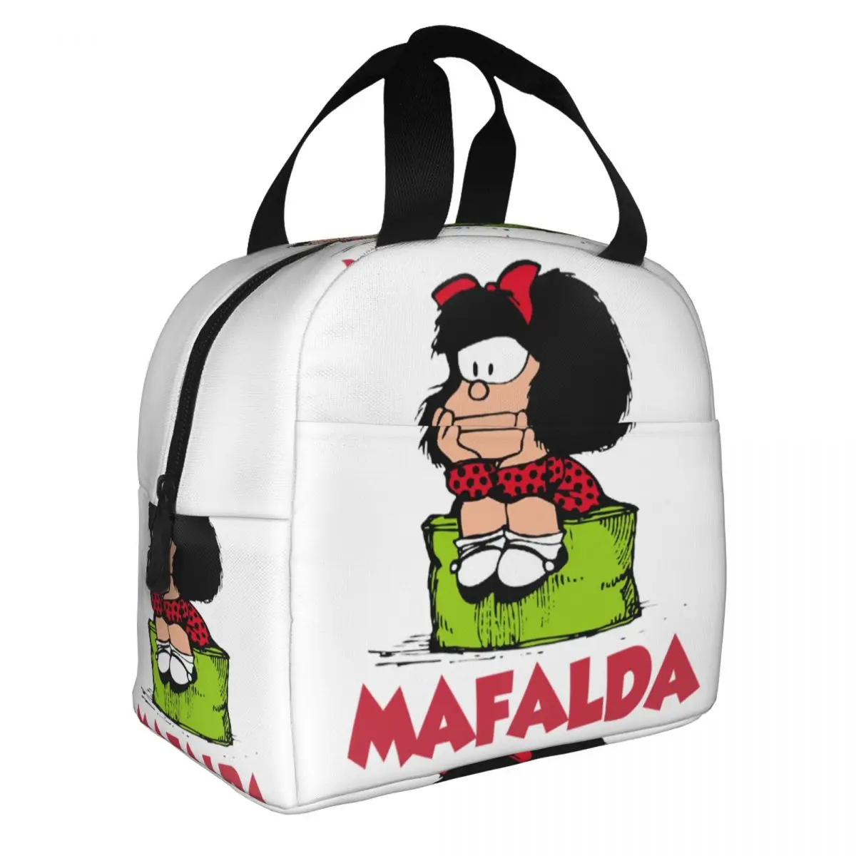 Mafalda Quino Comics Insulated Lunch Bags for Outdoor Picnic Quino Cartoon Manga Waterproof Thermal Cooler Lunch Box