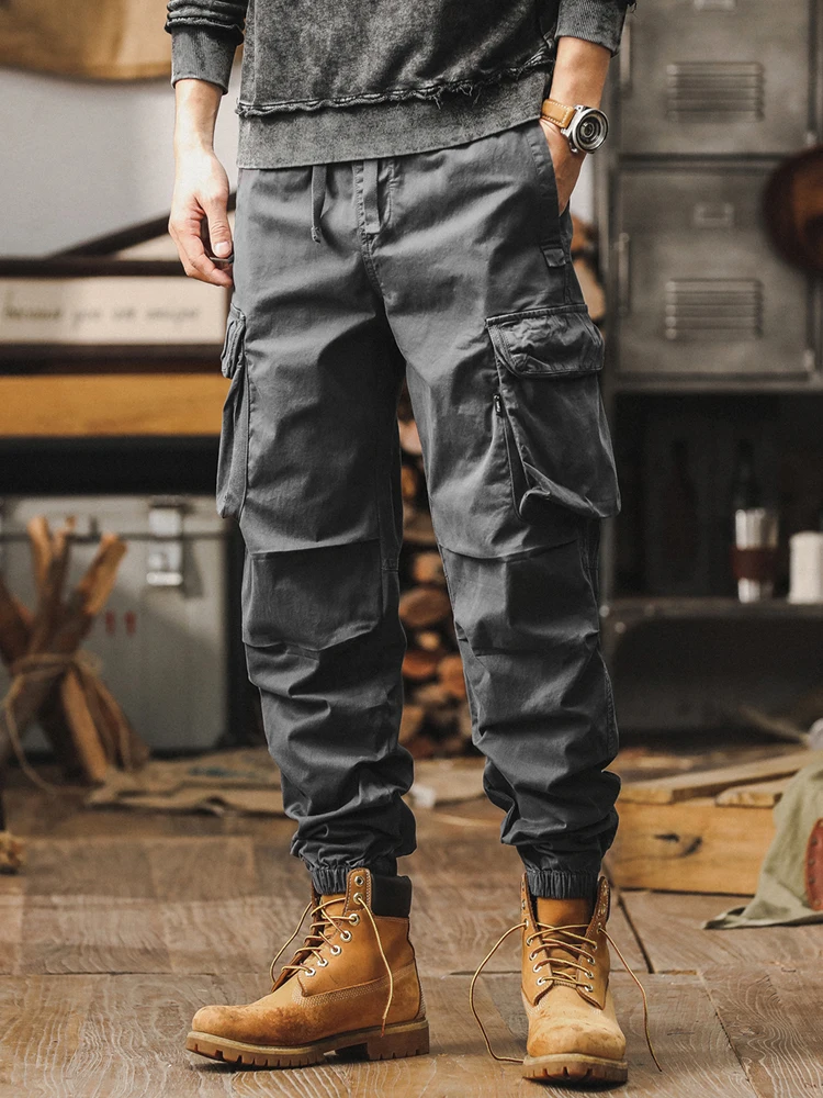 

American Sle Casual Workwear Pants Men's Loose Fit Outdoor Tactical Cargo Long Trousers Spring Autumn Faion Brand