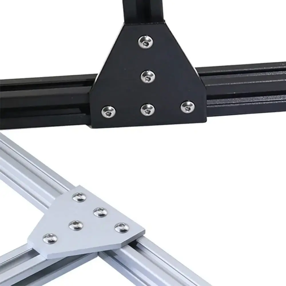1Pcs 5 Hole Aluminum Profile Joint Board 90 Degree Black Silver Corner Angle Bracket Oxidized Painted Aluminum Alloy