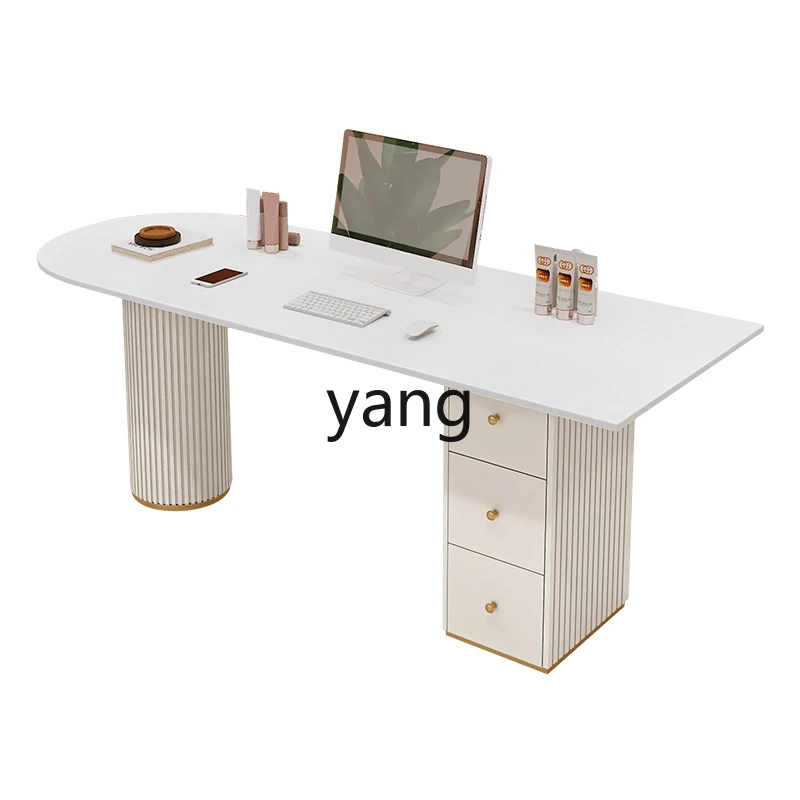 

Yjq Reception Negotiation Tables and Chairs Light Luxury Stone Plate Office Company Reception Table