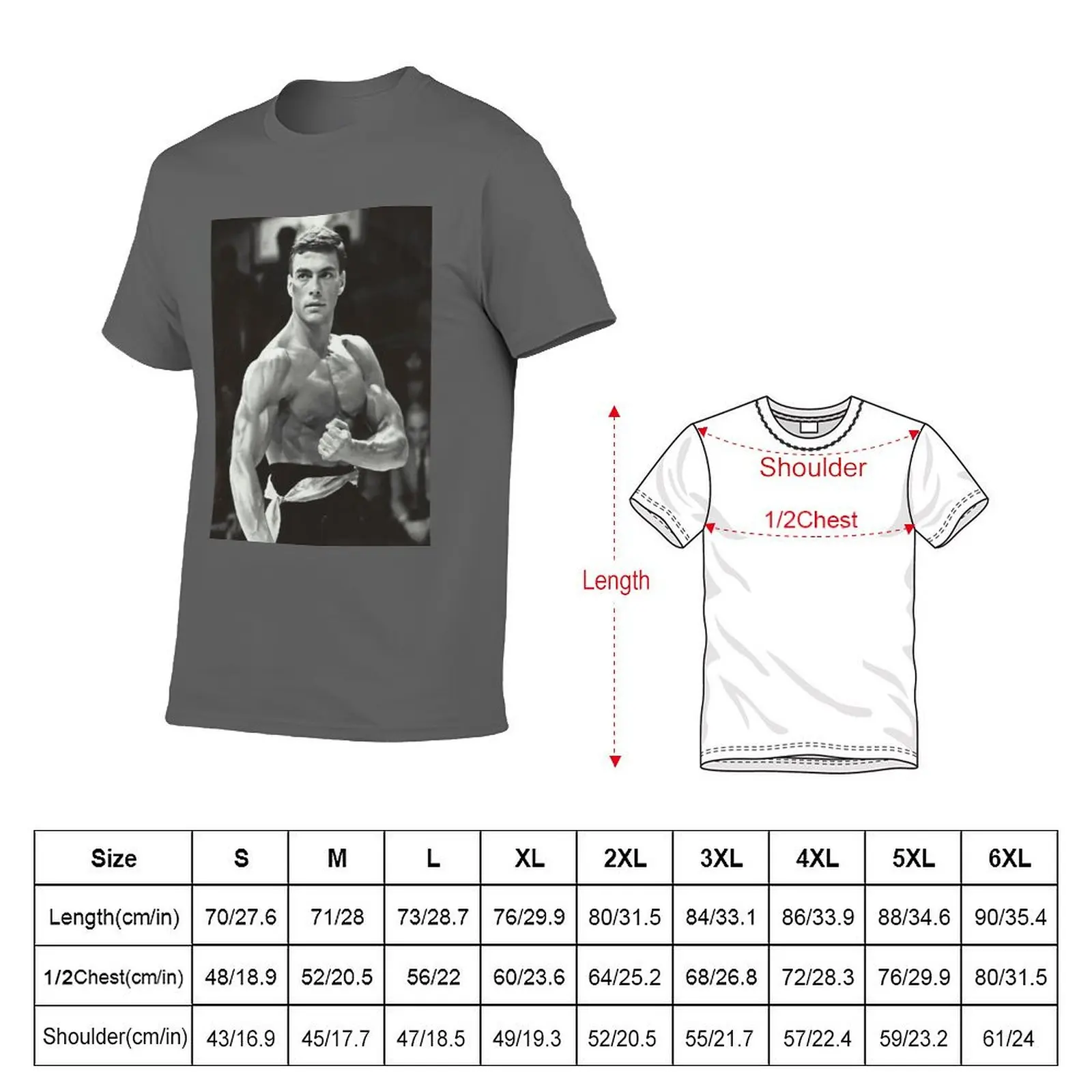 Van Damme Portrait T-Shirt oversized shirts graphic vintage t shirts rapper graphic tees mens graphic t-shirts anime