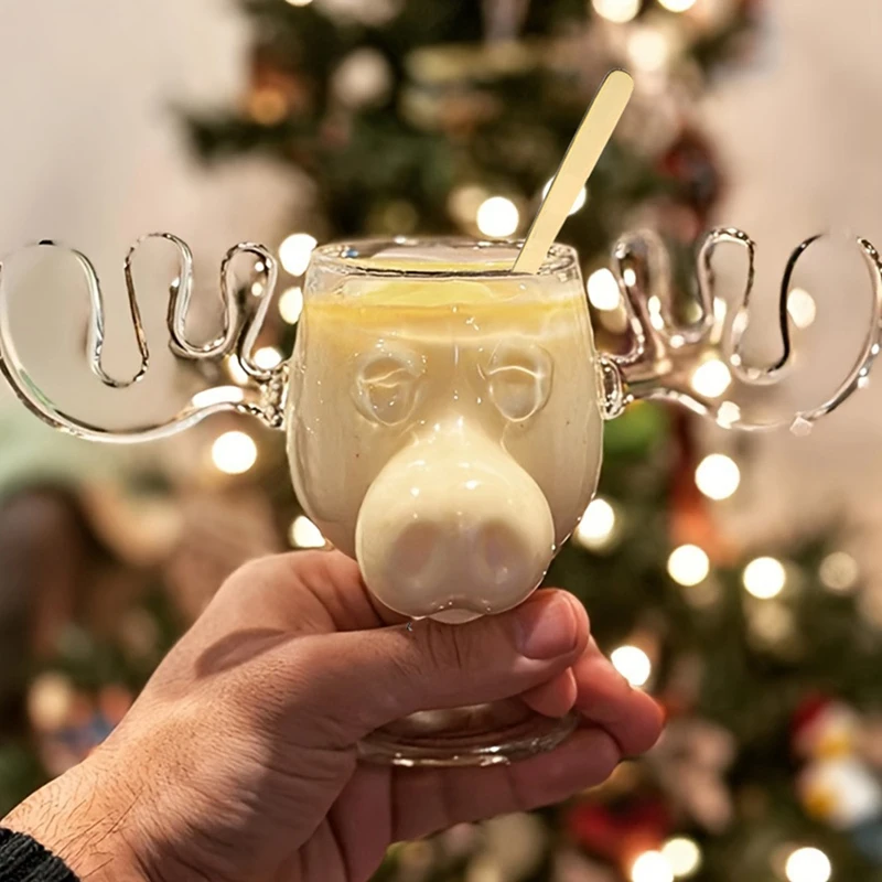 Natal férias filme caneca de vidro ondulado dupla camada caneca de vidro cerâmica canecas de café copos de cerâmica canecas de café único