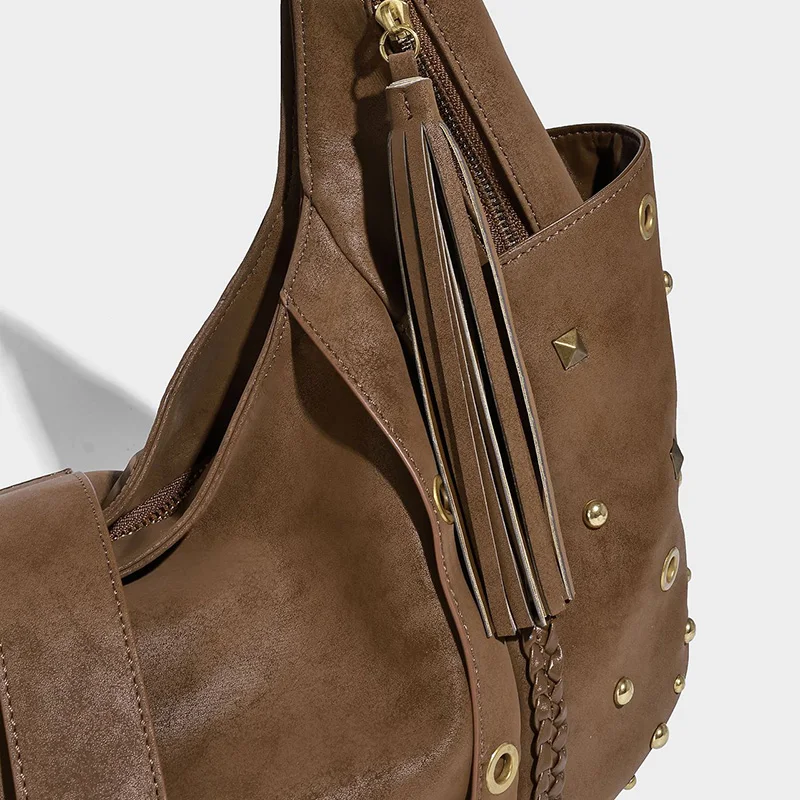 حقيبة دراجة نارية عتيقة متعددة العناصر صناعية فاسق |   2025 نمط جديد المتعثرة بو الجلود تحت الإبط حقيبة منفعل الفتيات تخفيف حمل