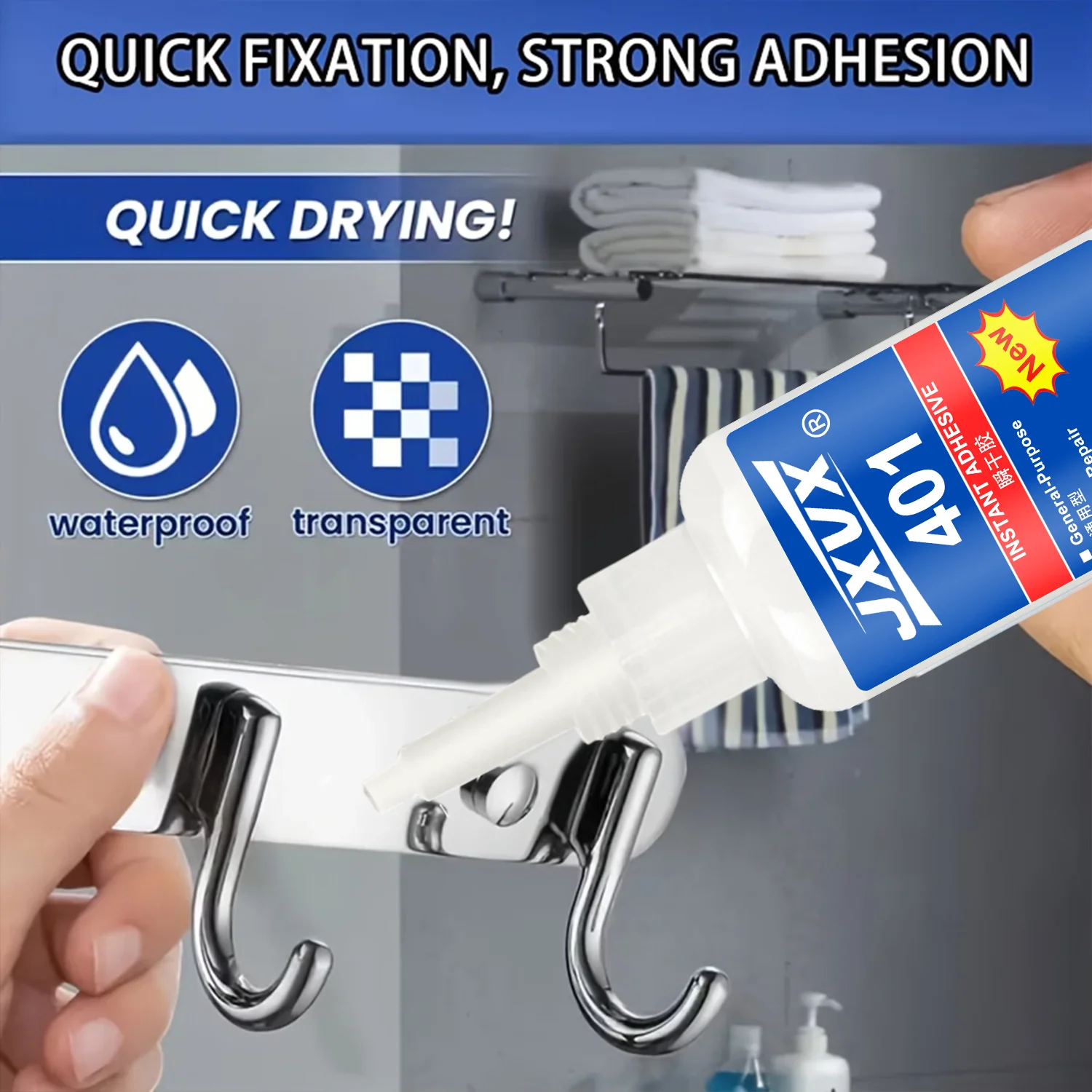 401 Super Glue Extra Forte Professional Instant Quick-drying Thick Cyanoacrylate Adhesive Transparent Fast Drying Odorless leather, rubber, wood, Metal Long Lasting Bonding Liquid Glue Tool,20ml.