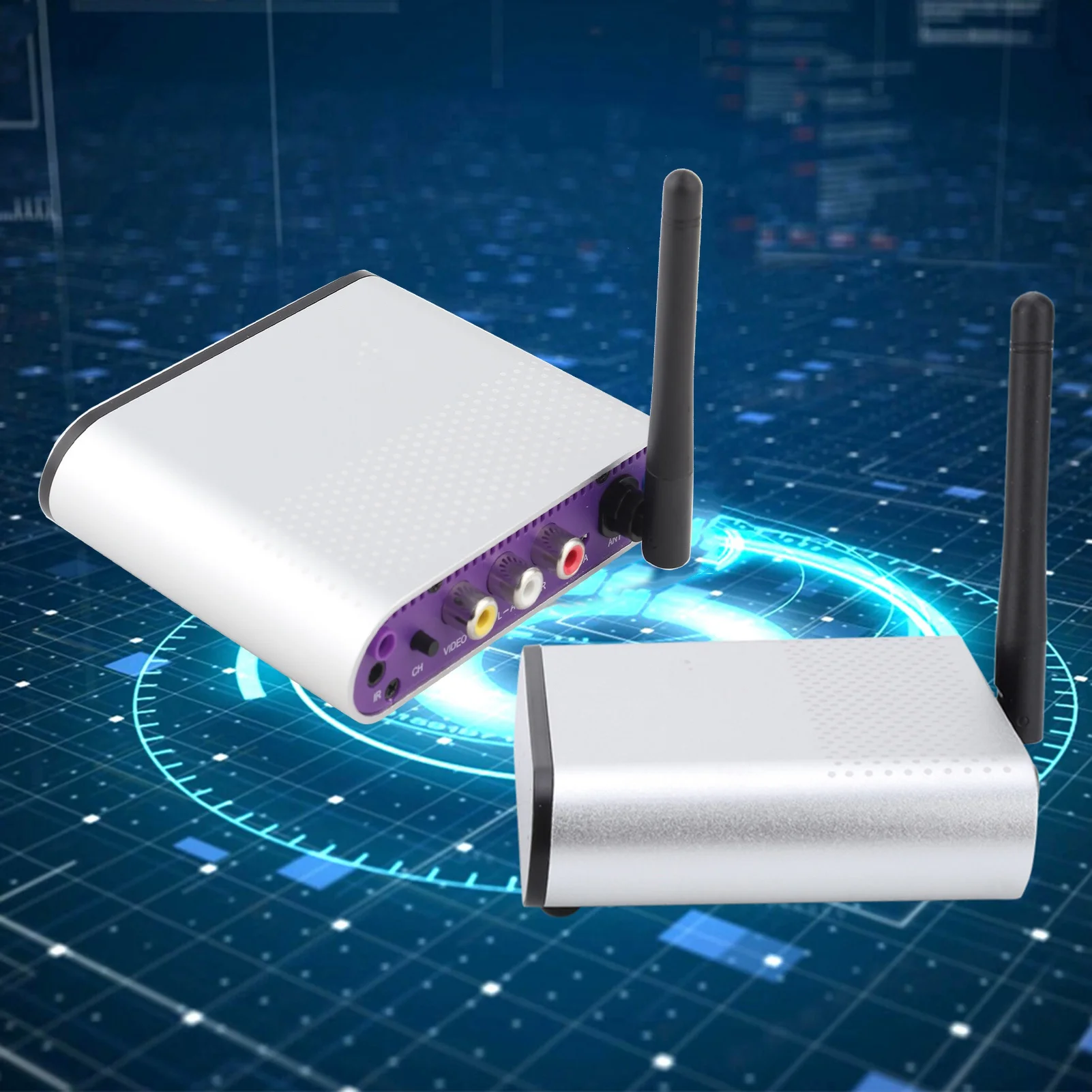 Recente AV inalámbrico de 8 grupos, 5,8 GHz, 1 para todos los transmisor de señal de vídeo de 984 pies, transmisor y receptor AV