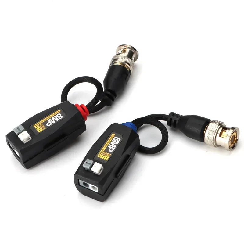 1Pairs 8MP BNC Video Balun Connector Transmission Twisted Pair Transmitter Cctv Cable Support HD 8MP AHD/CVI/TVI Camera