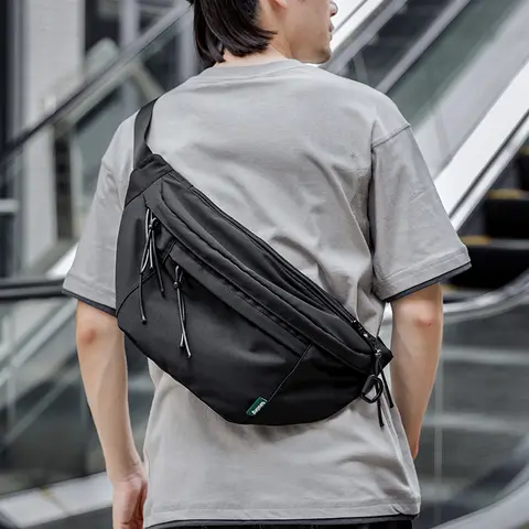 Crossbody 가방 대형 패니 팩 방수 옥스포드 가슴 가방 사이클링 남성 여성을위한 대형 체육관 허리 가방 벨트 가방
