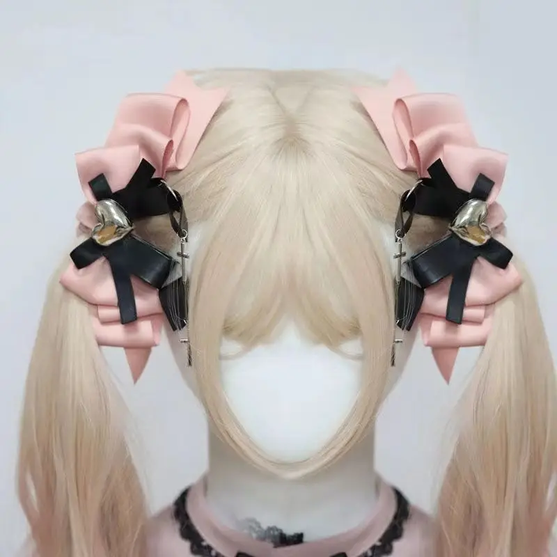 Шпилька для волос с бантом в японском стиле для девушек ручная работа милый крутой черный розовый цвет