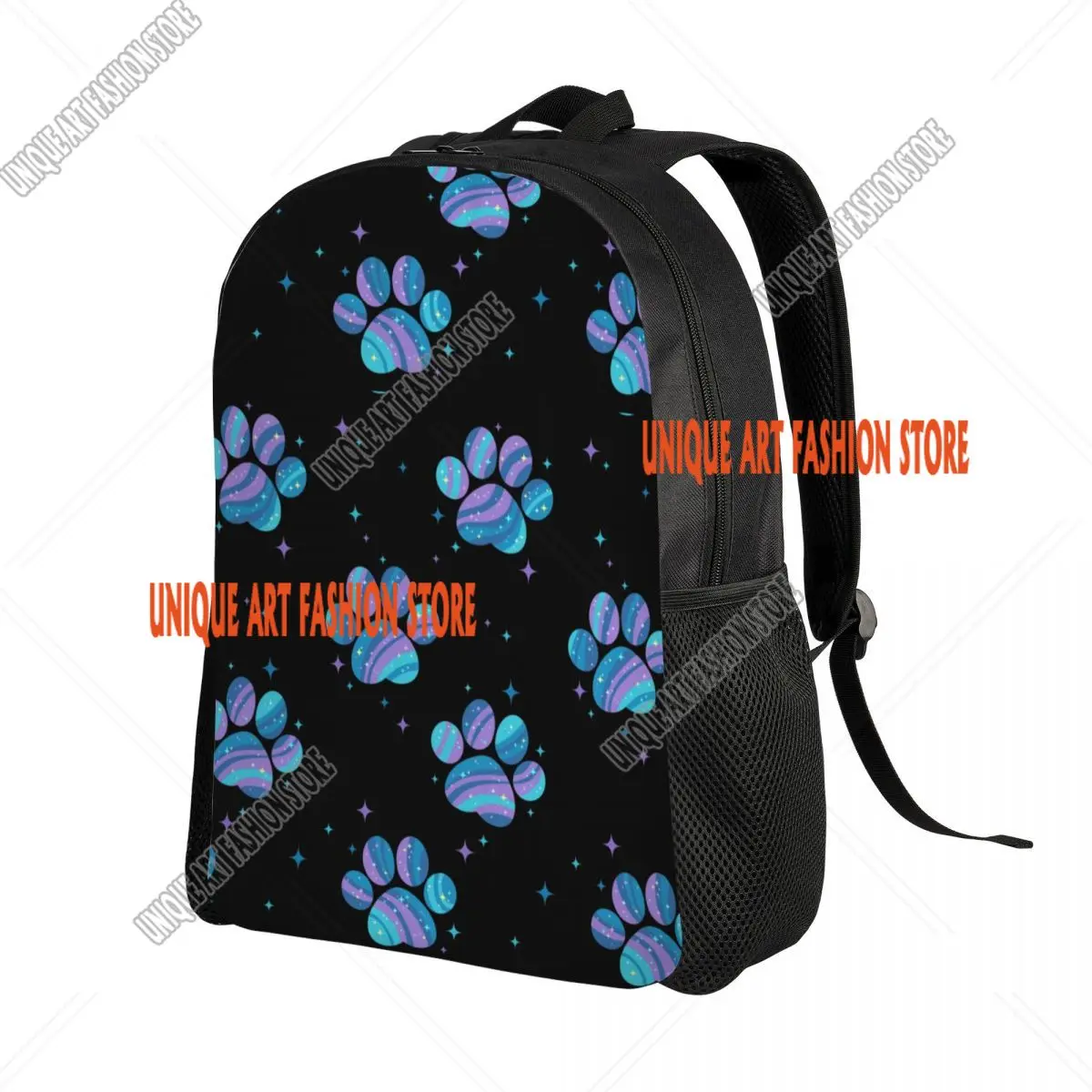 Customized Starry Paws Backpacks Men Women Fashion Bookbag for College School Floral Dogs Animal Bags