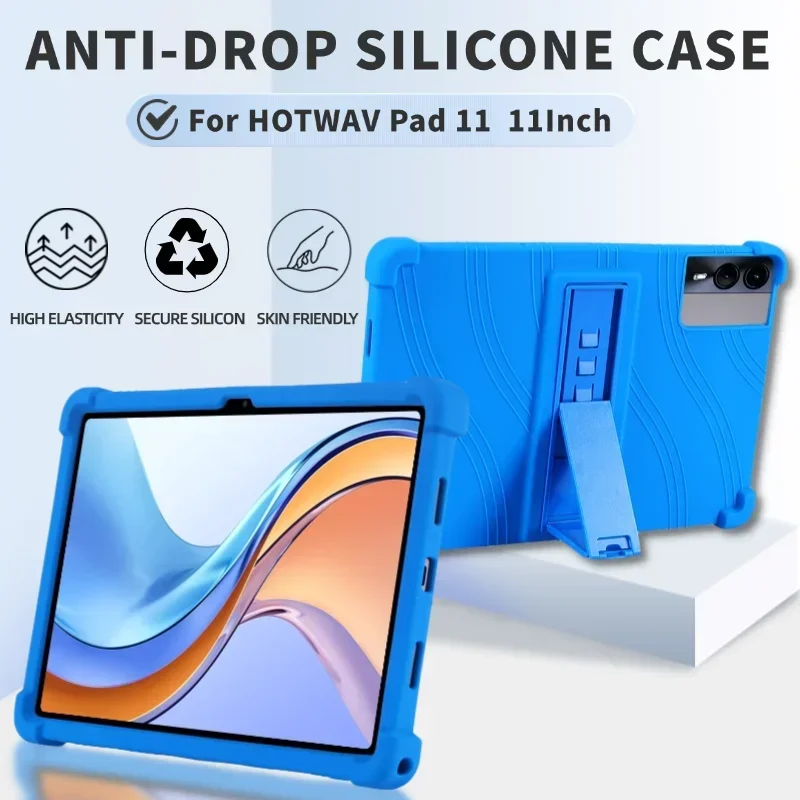 For HOTWAV Pad 11 Tablet 11Inch Shockproof Cover Android 13 Soft Silicon Stand Protective Shell