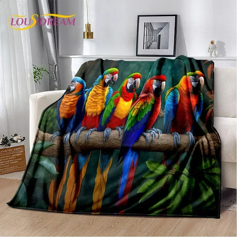 Dream Colorful Parrot Macaws Budgerigar Bird Blanket,Soft Throw Blanket for Home Bedroom Bed Sofa Picnic Office Travel Cover Kid