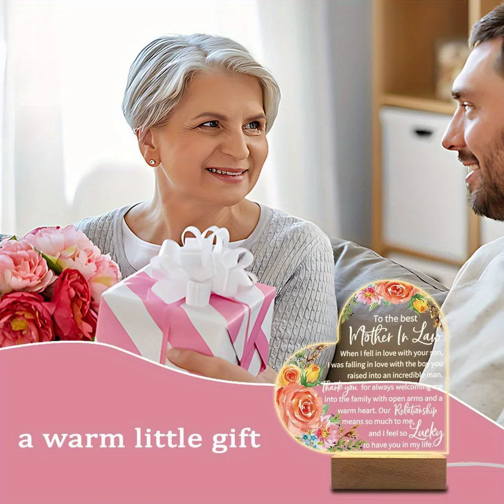 1PC 아크릴 발광 장식 사진 액세서리, USB 베이스, 시어머니 선물, 휴일 장식품