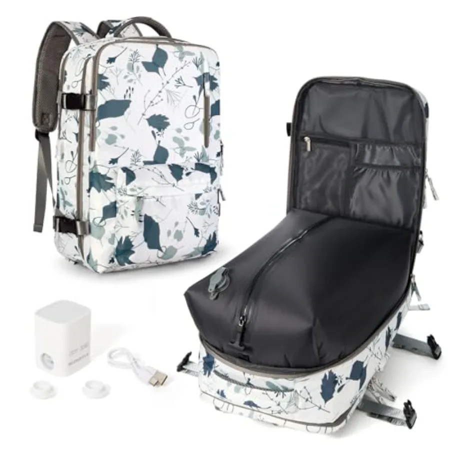 

Vacuum Seal Backpack for Travel with Air Pump Vacpack Carry on Flight Approved Compression Daypack Laptop Space Saver Bags Stor