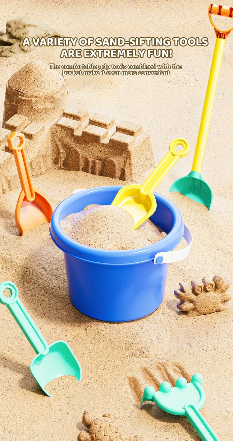 الشاطئ حفر الرمال أداة دلو مجرفة أشعل النار مجموعة قوالب الرمل الحيوانية في الهواء الطلق لعبة شاطئ البحر رمل لعب لعبة طفل هدايا عيد الميلاد #5