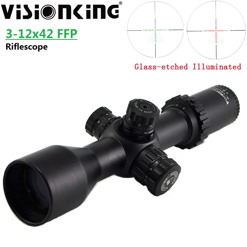Visionking Professional FFP 3-12x42 Riflescope Mil-Dot Illuminated Turret lock System Wide Field of View Tactical Optical Sight