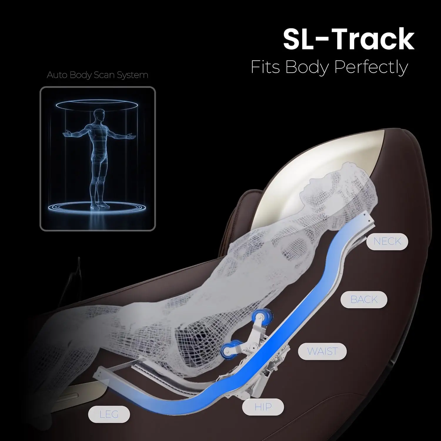كرسي التدليك تيتان كوانتوم |   رمادي داكن |   ميزات الجسم بالكامل والجاذبية الصفرية |   برامج التدليك القابلة للتخصيص
